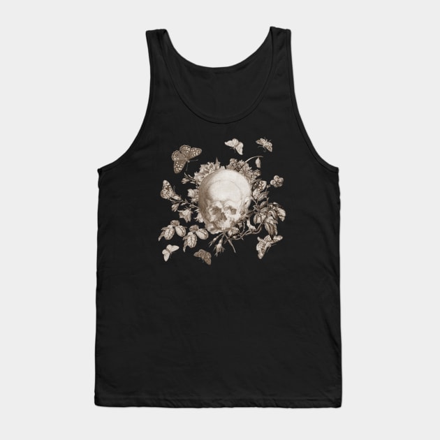 GOTHIC FLORAL SKULL Tank Top by Biophilia